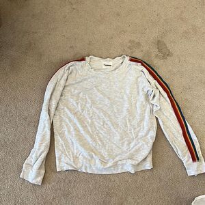 Monrow Rainbow Stripe Long Sleeve Fits Like Small